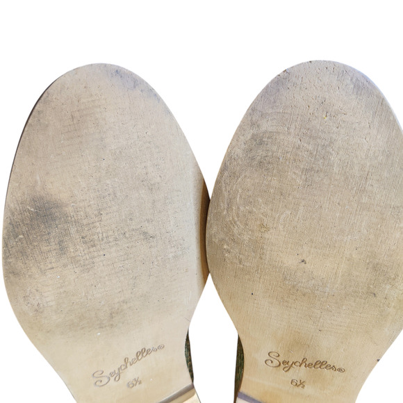 Seychelles Gold Metallic Powerful Leather Snakeskin Fringe Loafers 6.5 Holiday - Picture 11 of 13